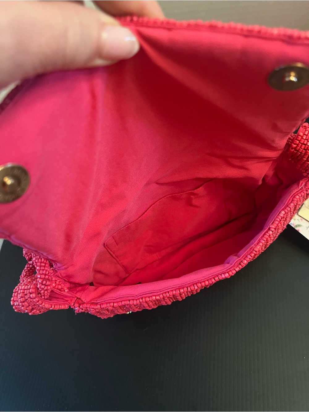 Beaded Pink Chain-Link Crossbody Bag - Picture 7 of 8